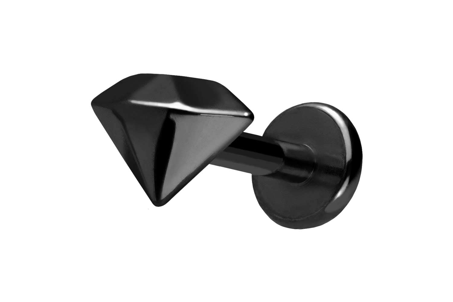 Titan Labret Piercing mit Push Fit DIAMANT